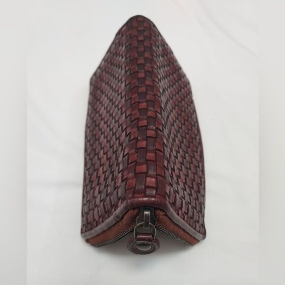 Ashwood Leather Cognac Brick Woven Zip Clutch Wallet - Picture 3 of 8